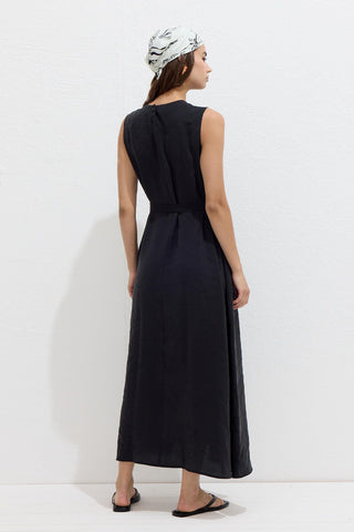 Relaxed Tencel Sleeveless Dress Black