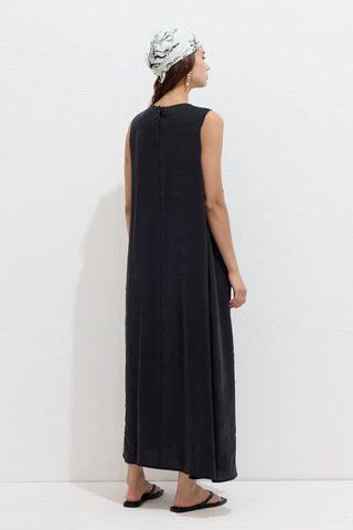 Relaxed Tencel Sleeveless Dress Black