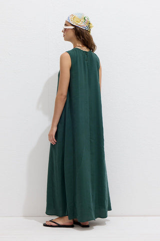 Relaxed Tencel Sleeveless Dress Emerald