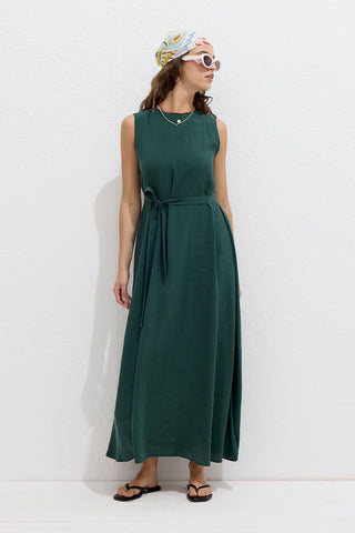 Relaxed Tencel Sleeveless Dress Emerald