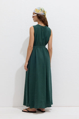 Relaxed Tencel Sleeveless Dress Emerald