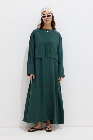 Relaxed Tencel Sleeveless Dress Emerald