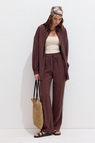 Modal Comfort Trousers Brown