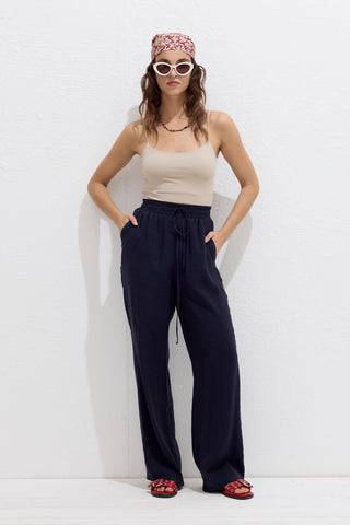 Modal Comfort Trousers Navy Blue