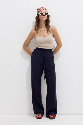 Modal Comfort Trousers Navy Blue