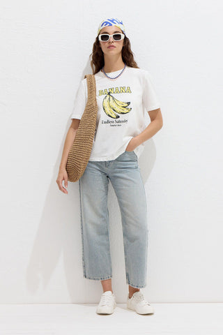 Printed T-Shirt With Stitching Details Banana