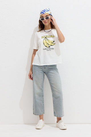 Printed T-Shirt With Stitching Details Banana