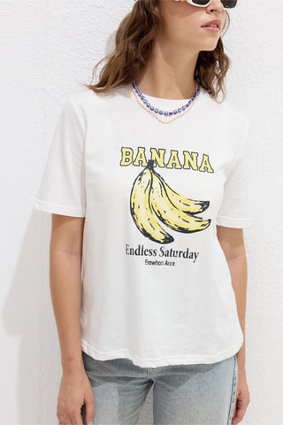 Printed T-Shirt With Stitching Details Banana