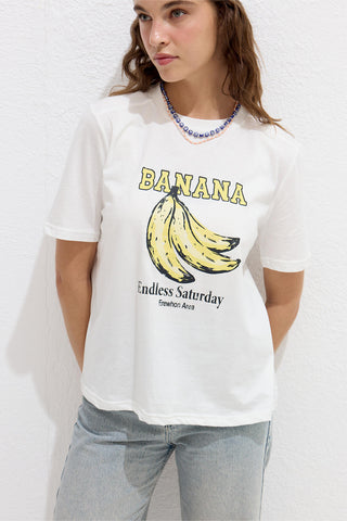 Printed T-Shirt With Stitching Details Banana