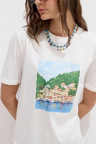 Printed T-Shirt With Stitching Details Manuka Island