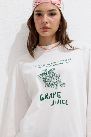 Printed Long Sleeve T-Shirt Grape