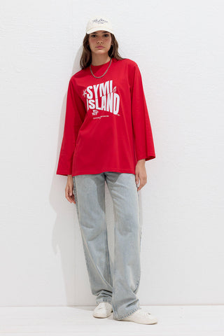Long-Sleeve Printed T-Shirt Island