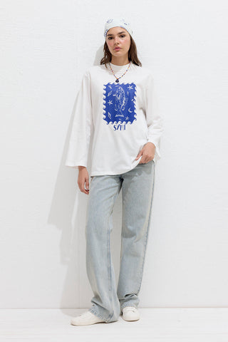 Long-Sleeve Printed T-Shirt Symi
