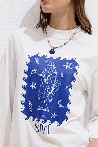 Printed Long Sleeve T-Shirt Symi