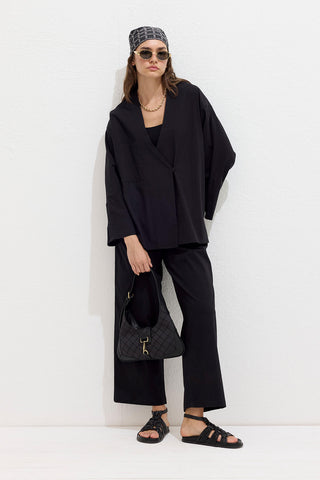 Premium Pamuklu Kimono Siyah