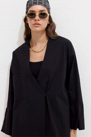 Premium Pamuklu Kimono Siyah