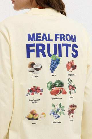 BASKILI UZUN KOLLU TSHIRT FRUITS