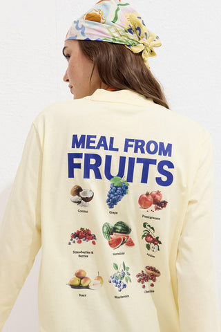 Printed Long Sleeve T-Shirt Fruits