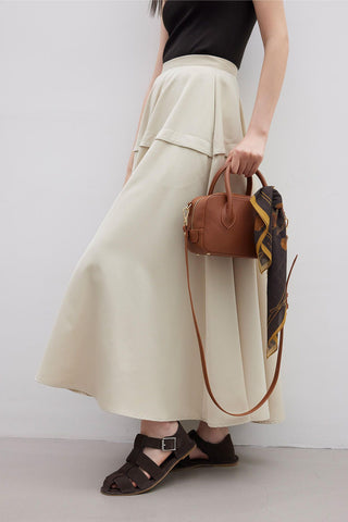 Ester Leather Box Bag Camel