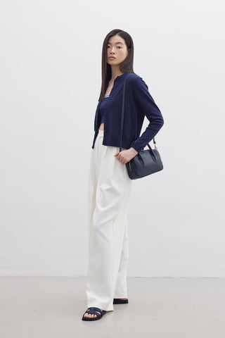 Ester Suni Deri Kutu Çanta Lacivert