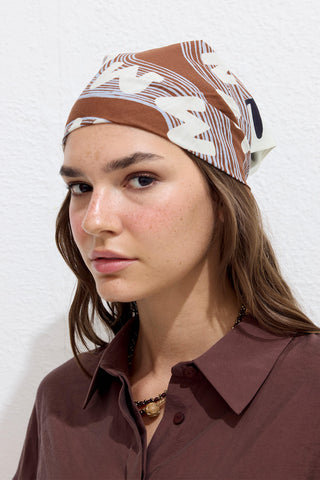 Desenli Pamuklu Atkı Merhaba Yaz