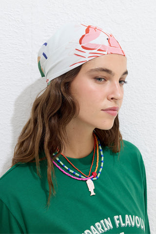 Desenli Pamuklu Atkı Istakoz