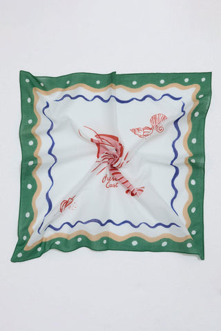 Patterned Cotton Scarf Lobster