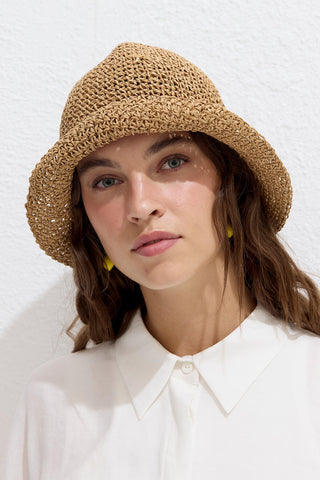 Straw Bucket Hat Natural