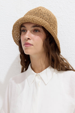 Straw Bucket Hat Natural