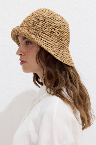 Straw Bucket Hat Natural