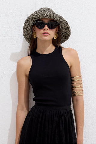 Straw Bucket Hat Heathered