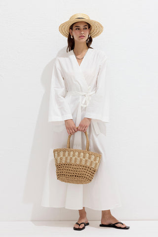 Crossbody Mini Straw Bag Natural