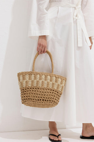 Crossbody Mini Straw Bag Natural