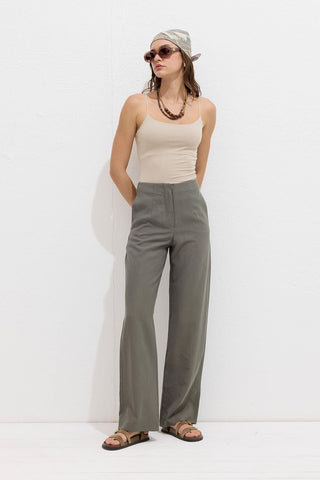 Premium Fabric Tencel Trousers Khaki