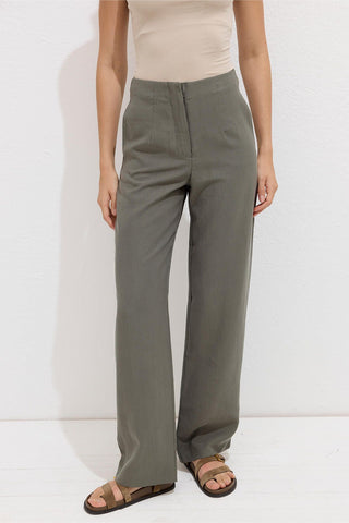 Premium Fabric Tencel Trousers Khaki