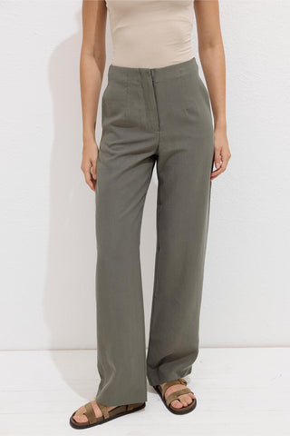 Premium Fabric Tencel Trousers Khaki