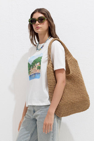 Straw Shopper Bag Natural