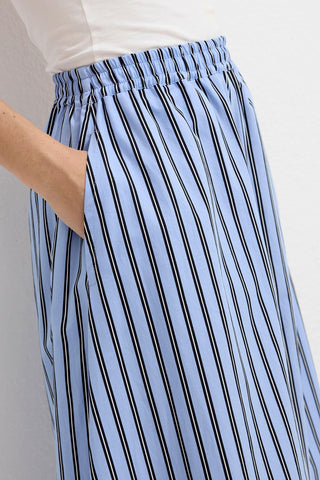 Striped Cotton Pants Blue