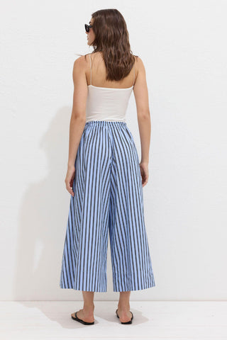 Striped Cotton Pants Blue