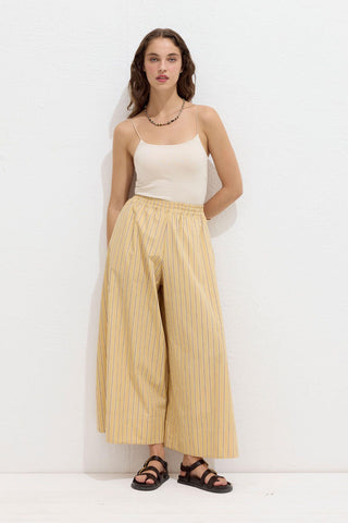 Striped Cotton Pants Yellow