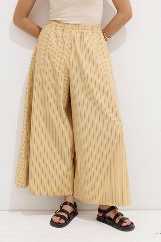 Striped Cotton Pants Yellow