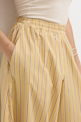 Striped Cotton Pants Yellow