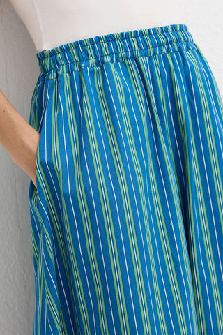 Striped Cotton Pants Green