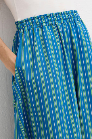 Striped Cotton Pants Green Stripe