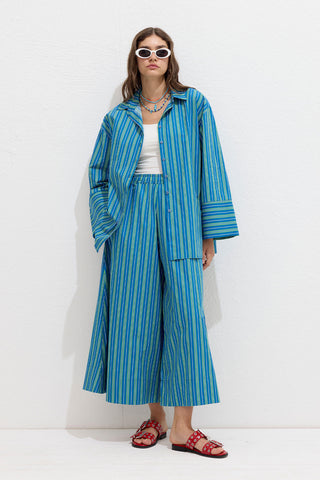 Striped Cotton Shirt Green Stripe