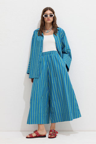 Striped Cotton Shirt Green Stripe