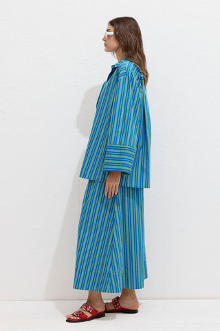 Striped Cotton Shirt Green Stripe