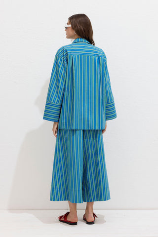 Striped Cotton Shirt Green Stripe