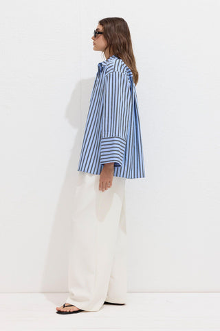 Striped Cotton Shirt Blue Stripe