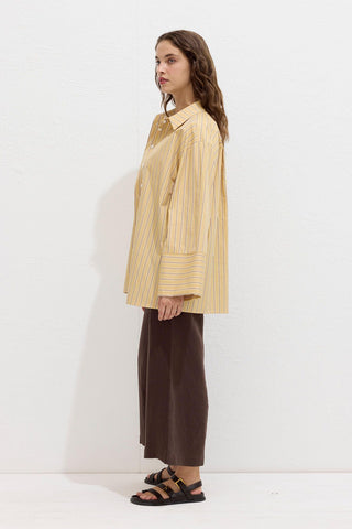 Striped Cotton Shirt Yellow Stripe